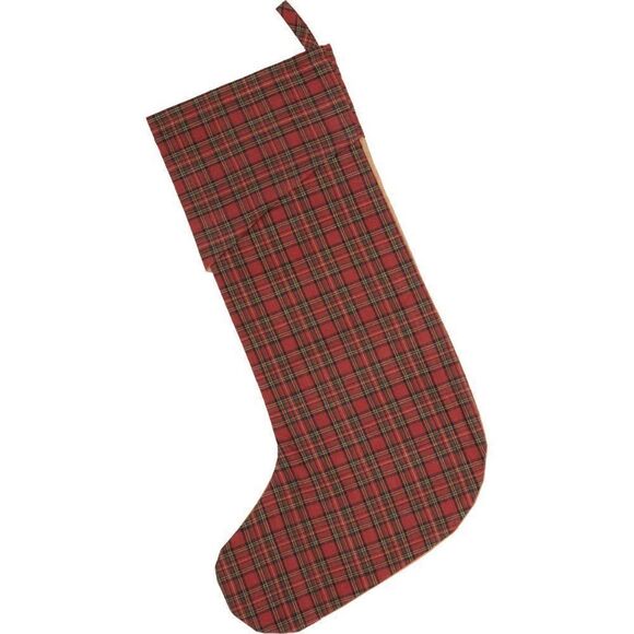 NEW! Farmhouse Primitive Star Pieced Christmas Stocking Holiday Country Rustic - Picture 3 of 3